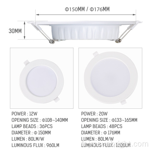 Lesmpes de downlight de plafond en retrait LED